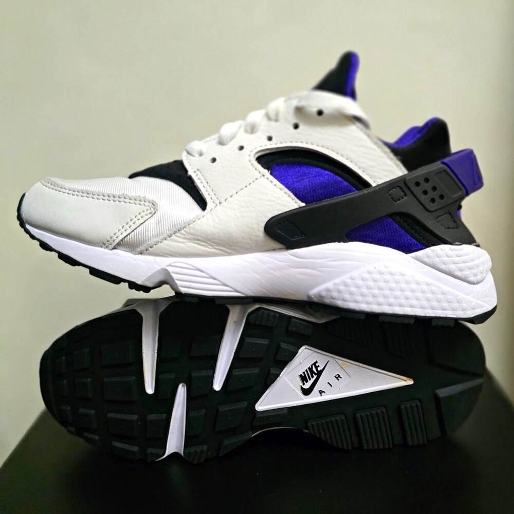 Nike Air Huarache DH4439-105 White Black Court Purple Woman's Shoes Size 8.5